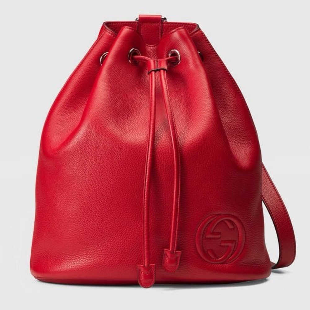 Gucci Leather Drawstring Bag - Picture 2 of 11